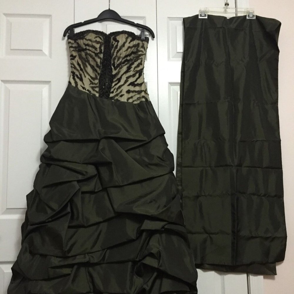 Evening Dress Terani Couture Gown Olive Size 4